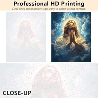 Kit de Pintura por Números - Jesus Banhado em Luz | Tela Premium 40x50cm | Estresse Zero & Arte Relaxante para Adultos - imagem 5