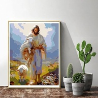 Kit Pintura Jesus por Números para Adultos - Tela HD com Pintura Acrílica, Ideal para Iniciantes e Decoração Cristã - imagem 4
