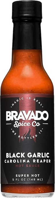 Bravado Spice Alho Preto E Molho Picante Carolina Reaper Por Featured On Hot Ones Sem Glúten, Vegano, Baixo Teor De Carboidratos, Paleo, Garrafa De 5 Oz Totalmente Natural, Molho Picante Gourmet Pre - imagem 1