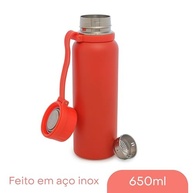 Garrafa Térmica Explorer 650ml Aço Inox Vermelha - Mantenha Sua Bebida Gelada ou Quente por Mais Tempo - imagem 4