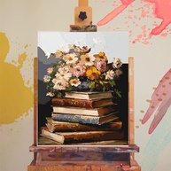 Pintura por Números Vintage Flores - Kit Completo para Adultos com Tela 40,6x50,8cm - imagem 4