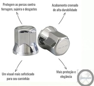 Kit 40 Capas de Porca Nicolini Cromada 33mm: Proteção e Estilo para seu Caminhão - imagem 5