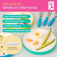 Pratos Infantis de Porcelana com Mangas de Silicone - 19,8 cm - Seguros e Antiderrapantes - imagem 5