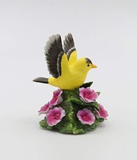Estatueta de Pássaro Dourado em Porcelana com Flores de Rosa Selvagem - 9,5 cm | Decoração Elegante e Requintada - imagem 5