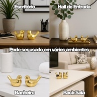 Enfeite Casal de Passarinhos em Porcelana Dourada - Decoração Elegante e Romântica para Ambientes - imagem 5