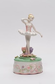 Estatueta Musical Bailarina em Porcelana - Cosmos 96206 | Decoração Elegante com Som - imagem 4
