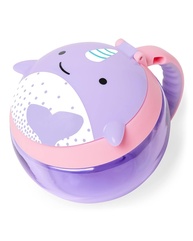 Porta-Snack Skip Hop Zoo Baleia Narval Rosa - Controle de Porções Divertido e Prático - imagem 1
