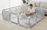 Cercadinho para Bebê 180x150cm com Porta Zíper | Tela Respirável e Base Antiderrapante - imagem 4