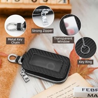 Capa para chave de carro, porta-chaves de couro PU com chaveiro e mosquetão, bolsa de chave de carro para homens e mulheres - imagem 4