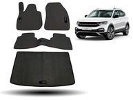 Tapete Borracha T-Cross 2019-2023: Kit Completo 4 Peças (Traseiro Inteiriço + Porta-malas) - imagem 1