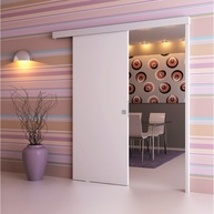 Porta de Correr Branca 210x72cm: Kit Completo! - imagem 1