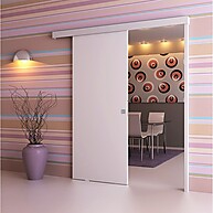 Porta de Correr Branca 210x82cm: Kit Completo! - imagem 1