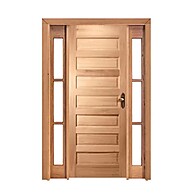 Porta de Madeira com 2 Vitrôs Esquerda 213x136cm – Elegância e Qualidade Esel - imagem 1