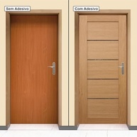 Adesivo Decorativo para Porta de Madeira Moderno Bege e Marrom - Design Sofisticado - imagem 4