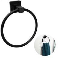 Porta Toalha Preto Fosco Redondo em Aço Inox 304 - Design Moderno para Banheiro e Lavabo - imagem 1