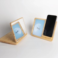 Carregador Wireless 4 em 1: Base de Bambu + Porta Fotos - imagem 3