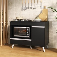 Balcão para Cooktop e Forno 105cm Veneza Multimóveis - Design Moderno com Porta e Gaveta - imagem 1