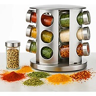Porta Tempero Inox 12 Potes Giratório 360º – Organização Total - imagem 1