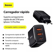 Carregador Baseus Compact Quick Charger 30W 2U+C: Potência e Portabilidade para Seus Dispositivos - imagem 4