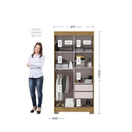 Guarda-Roupa Solteiro 2 Portas e 2 Gavetas Antares Marrocos/Off White | Organização Moderna para Quartos Pequenos - imagem 3