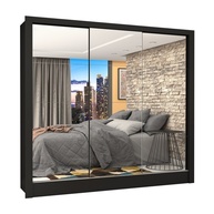 Guarda Roupa Casal Preto: Espelho e 3 Portas! - imagem 2