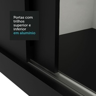 Guarda-Roupa Casal Preto Madesa Reno: Espelho e 3 Portas - imagem 2
