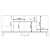 Buffet Aparador 4 Portas Cinza Jace Caemmun - Design Moderno com Prateleiras e Nichos - imagem 3