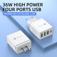 Carregador 4 Portas 36W: PD+QC3.0 Turbo! - imagem 2