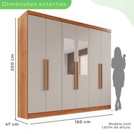 Guarda-Roupa Casal França: Espelho e 6 Portas! - imagem 2