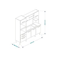 Cozinha Compacta Melyna: Freijó/Oliva - 7 Portas! - imagem 2