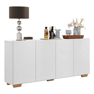 Aparador Buffet 4 Portas Veneza Multimóveis | Design Moderno em Branco/Natural - imagem 1