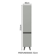 Paneleiro 40 cm 2 Portas Cinza Nice Madesa - Organização Moderna para sua Cozinha - imagem 3