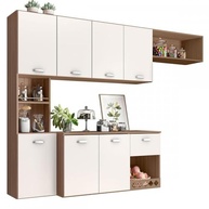 Armário de Cozinha Suspensa com 7 Portas e 1 Gaveta Mila Carvalho Oak/Off White – Design Moderno e Funcionalidade - imagem 4