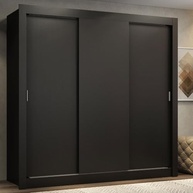 Guarda-Roupa Casal Madesa Lyon 3 Portas de Correr com 2 Gavetas - Design Moderno em Preto - imagem 2