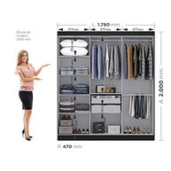 Guarda-Roupa Casal 6 Portas Paris Espresso - Design Moderno em MDP 180cm - imagem 3
