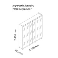 Guarda-Roupa Casal 6 Portas Imperatriz com LED e Design Moderno Off White - imagem 3