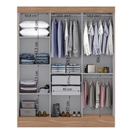 Guarda-Roupas Mônaco 3 Portas Correr com Espelho - Organize seu Quarto com Estilo e Funcionalidade - imagem 3