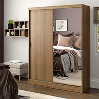 Guarda-roupa Solteiro Madesa Luke 2 Portas de Correr com Espelho Rustic - Design Moderno e Espaçoso - imagem 1