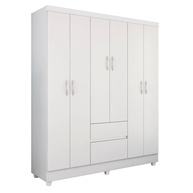 Guarda-Roupas Casal 6 Portas com 2 Gavetas Flash Branco - Organize seu Quarto com Estilo e Funcionalidade - imagem 1