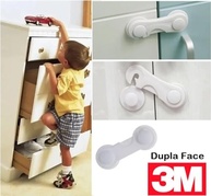 Kit 6 Travas de Segurança para Portas, Gavetas e Geladeiras - Branco | Proteja sua Casa com o Poderoso Adesivo 3M - imagem 2