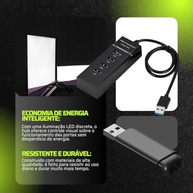 Expansor Hub Usb 3.0 4 Portas Com Led Super Rápido 5.0 Gbps,( cores variadas ) - imagem 3
