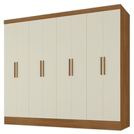 Guarda-Roupa Casal 8 Portas 4 Gavetas Jatobá Yescasa Cinamomo/Off White - Design Moderno e Espaçoso - imagem 5