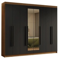 Guarda-Roupa Casal 8 Portas com Espelho Venus Madesa - Design Rustic/preto/preto - imagem 4