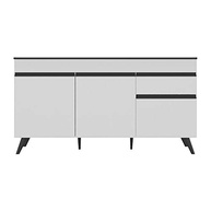 Balcão de Cozinha Veneza 150cm com 3 Portas e 1 Gaveta - Design Moderno em Branco/Preto - imagem 5