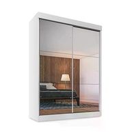 Guarda-Roupa Solteiro 2 Portas de Correr com Espelho e 2 Gavetas - Fama Espresso Móveis Branco - imagem 4