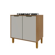 Balcão para Cooktop Toronto 0,80m com 2 Portas - Armário de Cozinha Freijó/Off White - imagem 1