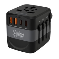 Carregador Universal 30W GaN: 150 Países, 4 Portas (2 USB-A + 2 USB-C), Turbo, Compacto c/ Estojo - imagem 1
