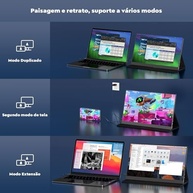Monitor portátil de 15.6", monitor portátil para laptop 100% sRGB FHD 1080p, tela IPS para cuidados com os olhos para escritório e entretenimento - imagem 3