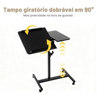 Mesa Portátil Ergonômica com Ajuste de Altura e Rodas - Tampo 100x60cm - imagem 4