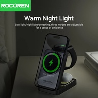 Carregador 3 em 1 Rocoren: Wireless, Magnético e Portátil - imagem 3